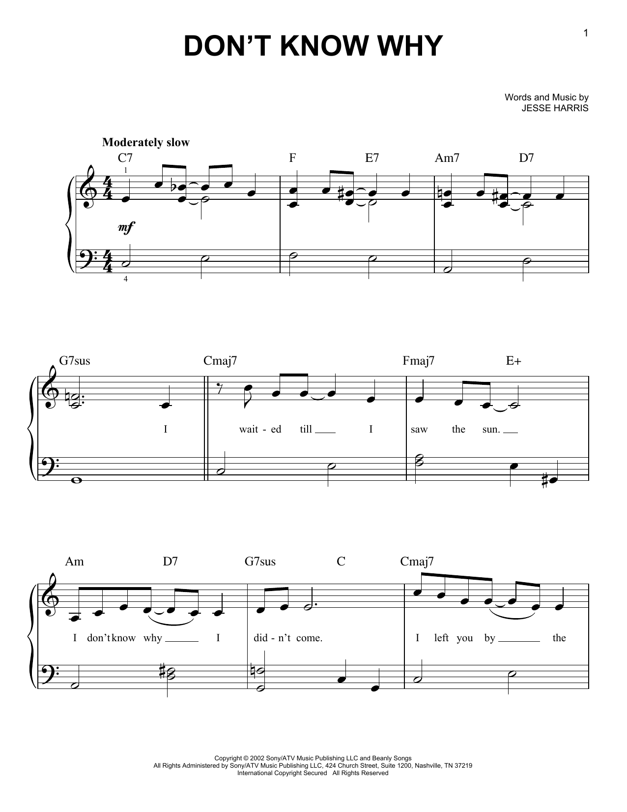 Produktgalerie: Seite 1 von 1 Don't Know Why, Norah Jones, Klavier