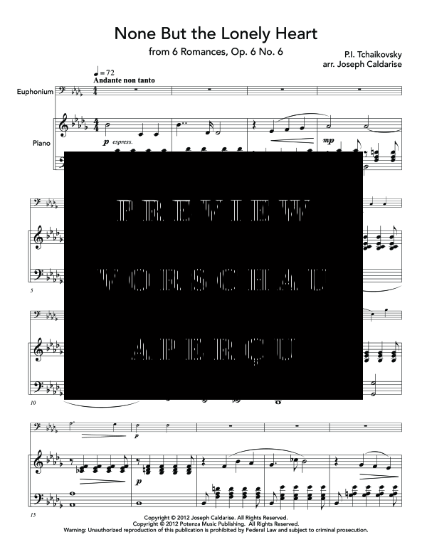 Product gallery: Page 5 of 10 None But the Lonely Heart, , (euphonium and piano)