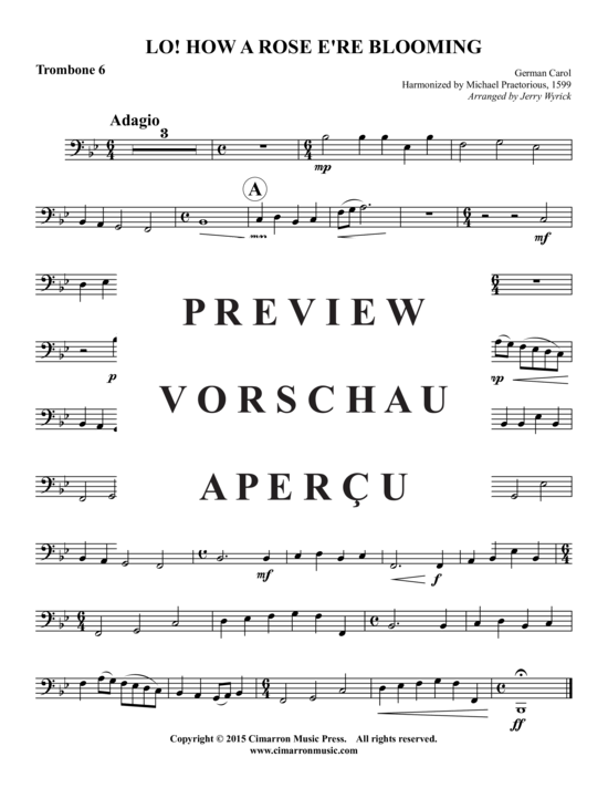 Product gallery: Page 12 of 12 Lo! How a Rose E're Blooming , , (Trombone sextet)