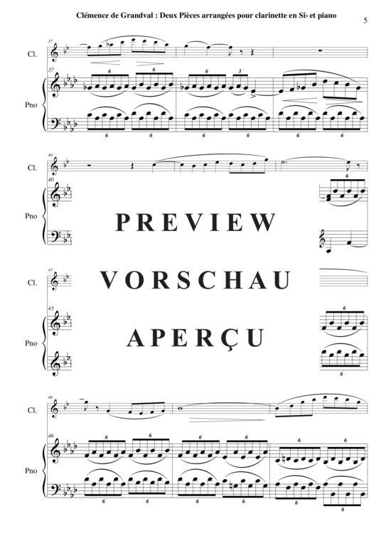 Product gallery: Page 6 of 21 Deux Pièces : Lamento et Scherzetto , , (clarinet in Bb + piano)