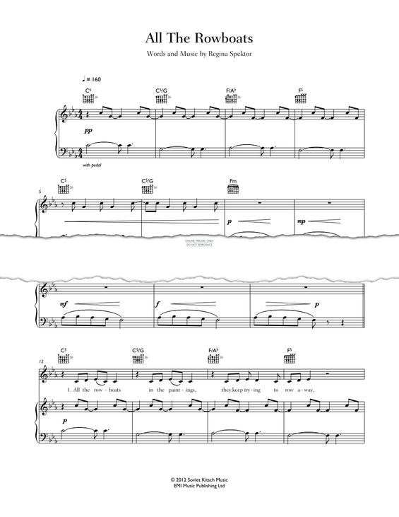 Produktgalerie: Seite 1 von 1 All The Rowboats, Regina Spektor, Gesang, Gitarre, Klavier