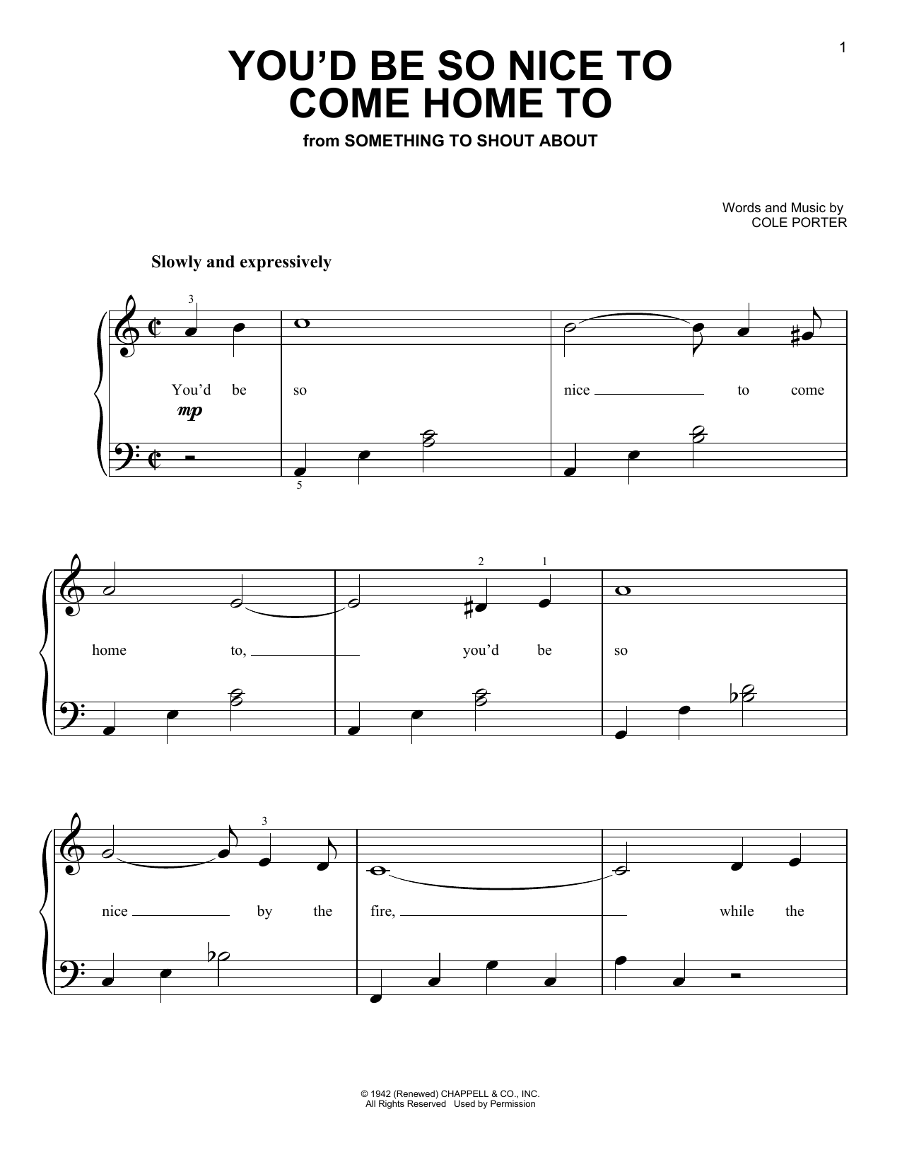 Produktgalerie: Seite 1 von 1 You'd Be So Nice To Come Home To, Cole Porter, Klavier