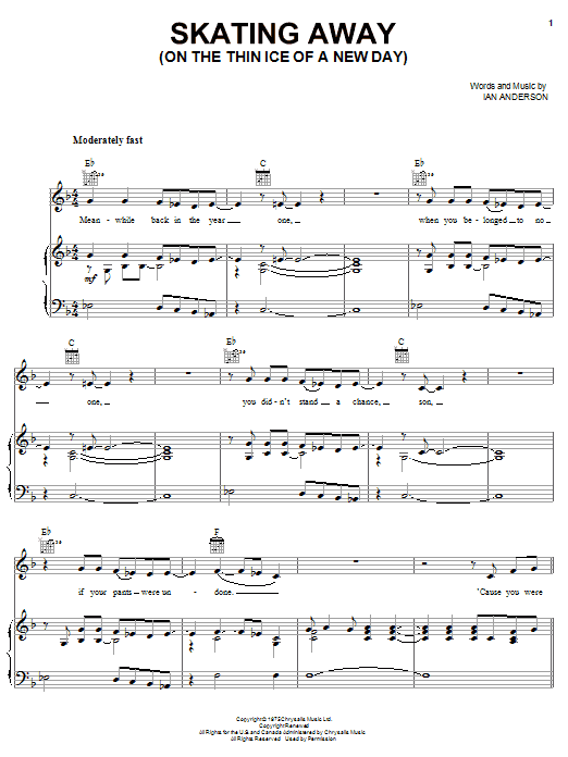 Produktgalerie: Seite 1 von 1 Skating Away (On The Thin Ice Of A New Day), Jethro Tull, Gesang, Gitarre, Klavier