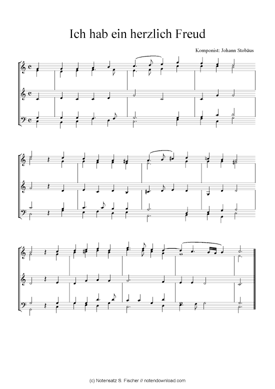 Product picture to: Ich hab ein herzlich Freud Johann Stobäus