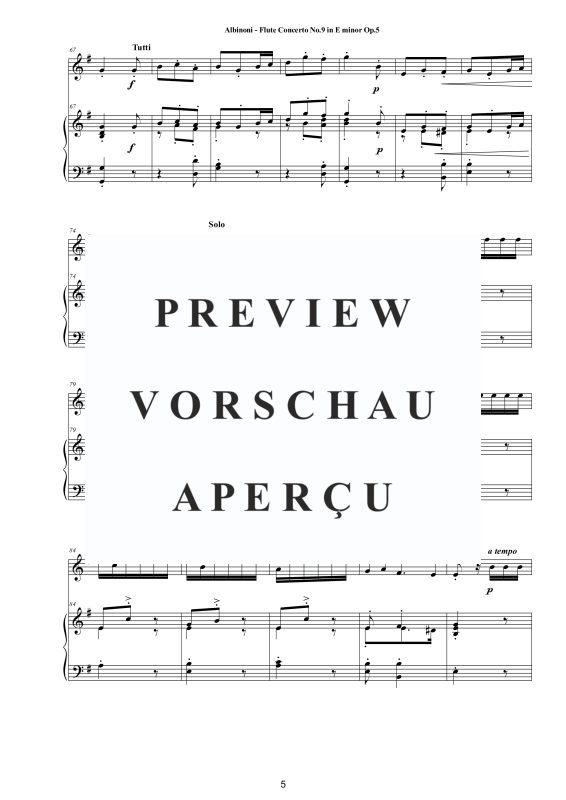 Product gallery: Page 6 of 11 Flute Concerto No.9 in E-Moll Op.5, , Flute and Piano/Harpsichord