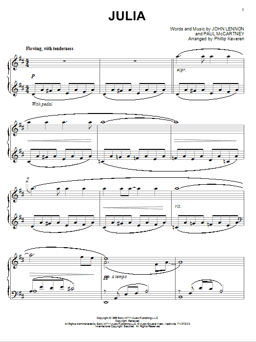 Product gallery: Page 1 of 1 Julia (arr. Phillip Keveren), The Beatles