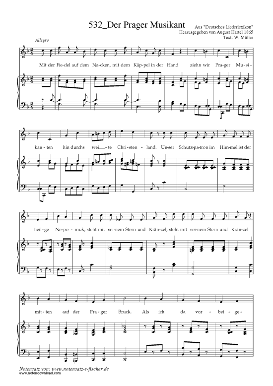 Product picture to: Der Prager Musikant Aus "Deutsches Liederlexikon" A. Härtel (1865)