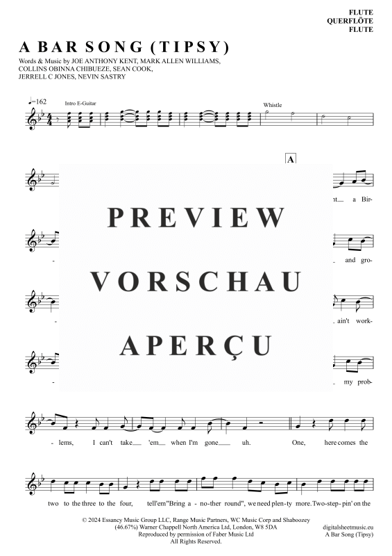 gallery: A Bar Song (Tipsy), Shaboozey, Querflöte