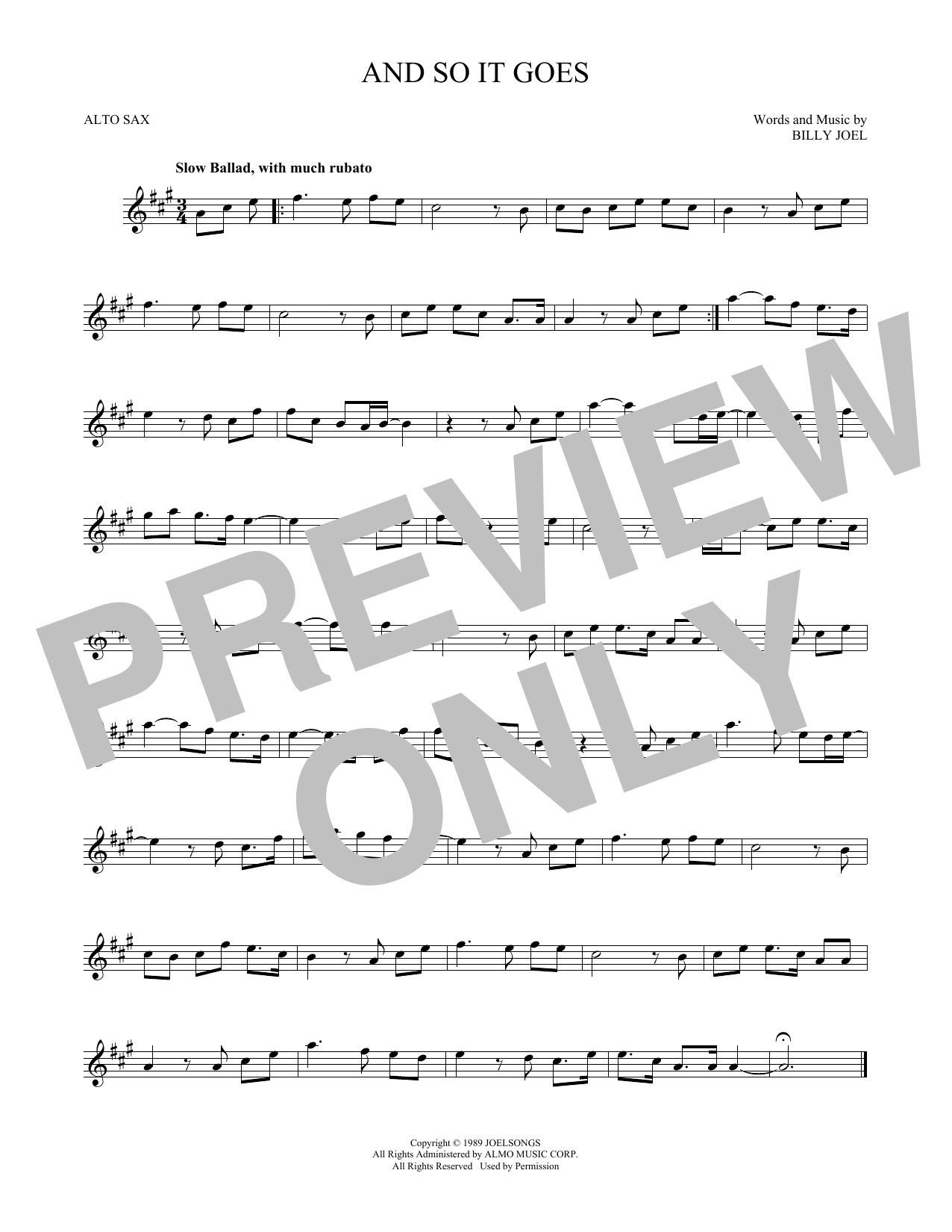 Product gallery: Page 1 of 1 And So It Goes, Billy Joel