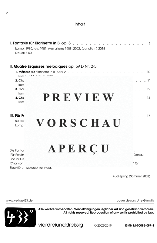 gallery: Musik für Klarinette solo, , Drei Solo Werke