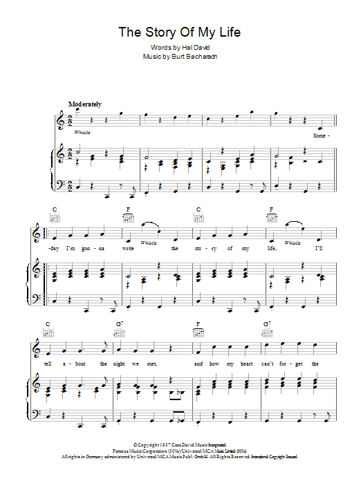 Product gallery: Page 1 of 1 The Story Of My Life, Burt Bacharach