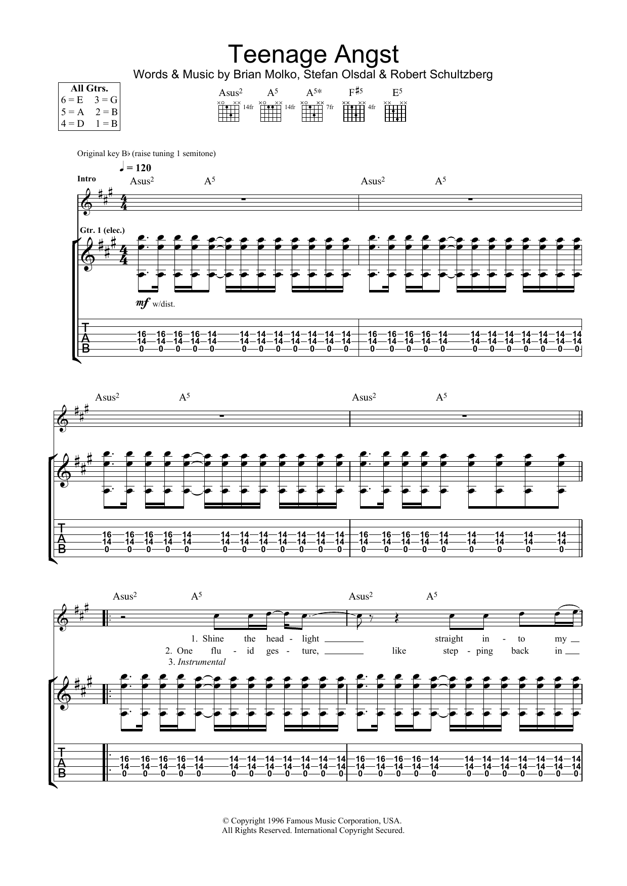 Produktgalerie: Seite 1 von 1 Teenage Angst, Placebo, Gitarre