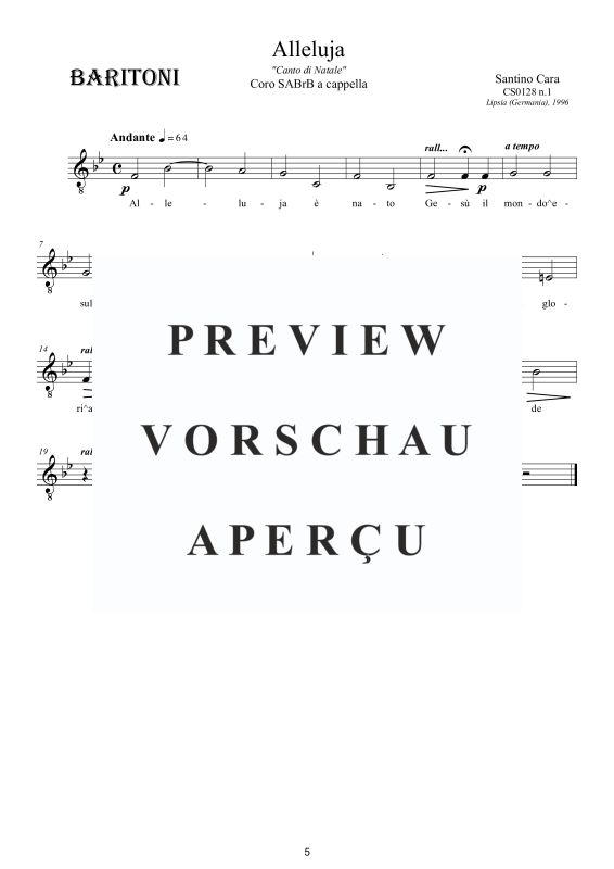Produktgalerie: Seite 6 von 7 Alleluja - Canto di Natale, , Gemischter Chor S A Bar B a capella