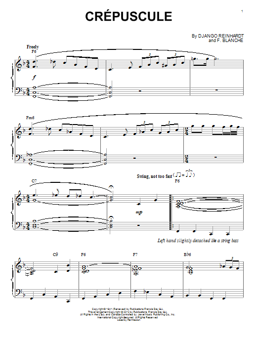 Product gallery: Page 1 of 1 Crepuscule (arr. Brent Edstrom), Django Reinhardt