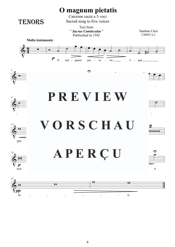 Product gallery: Page 9 of 10 O magnum pietatis - Canzone, , Mixed Choir 5-Part Saatb A Cappella
