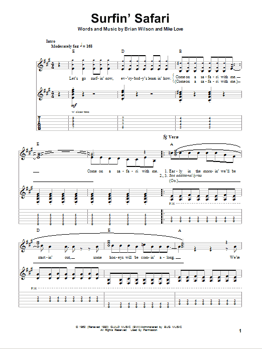 Produktgalerie: Seite 1 von 1 Surfin' Safari, The Beach Boys, Gitarre