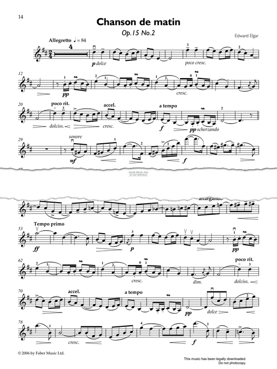Produktgalerie: Seite 1 von 1 Chanson De Matin, Edward Elgar, Klavier, Violine