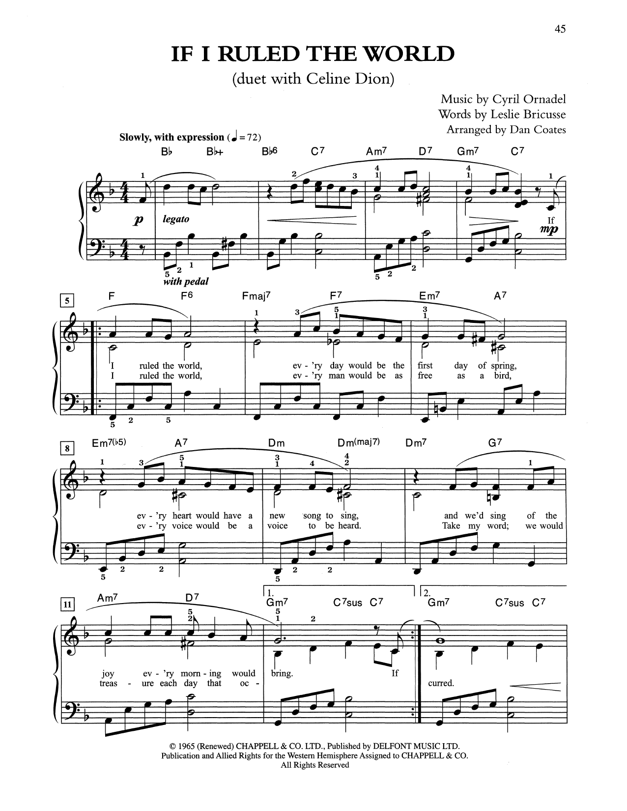 Product picture to: If I Ruled The World (arr. Dan Coates)
