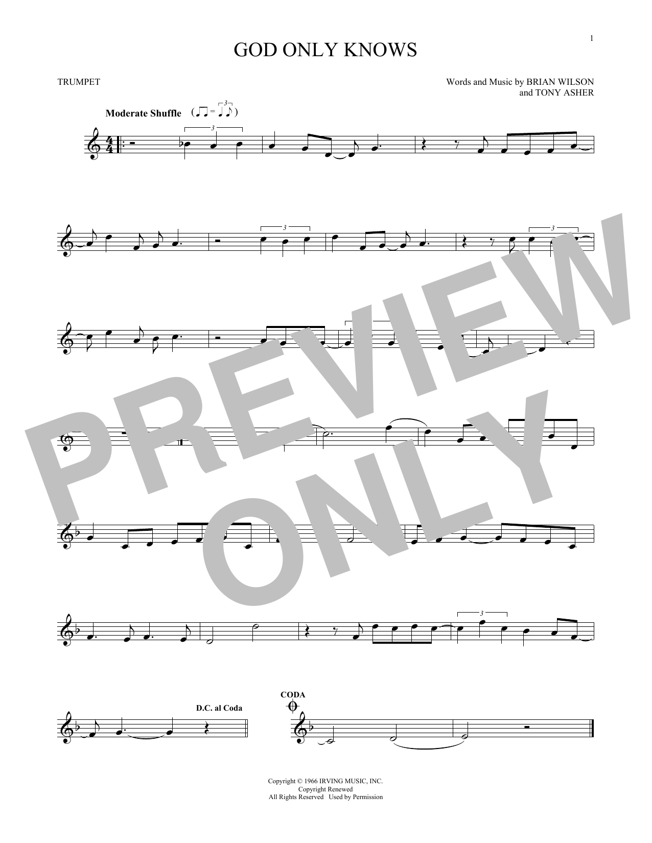Produktgalerie: Seite 1 von 1 God Only Knows, The Beach Boys, Trompete
