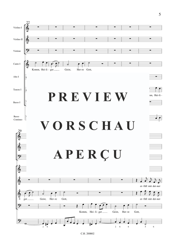 gallery: Komm Heiliger Geist - Motetto concertato auf das Pfingstfest, , (Gemischtes Ensemble Doppelchor, Streicher und BC)
