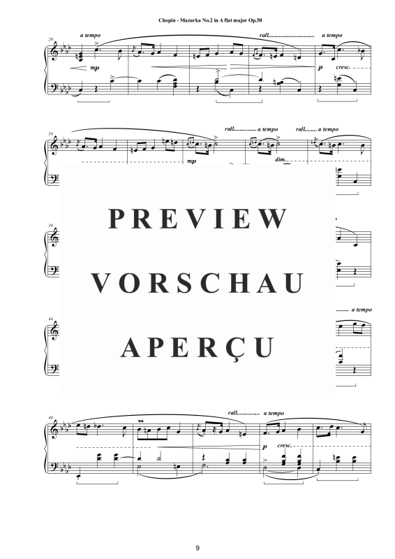 Produktgalerie: Seite 10 von 11 3 Mazurkas Op. 50 für Klavier - Vollständige Partituren, , Klavier Solo