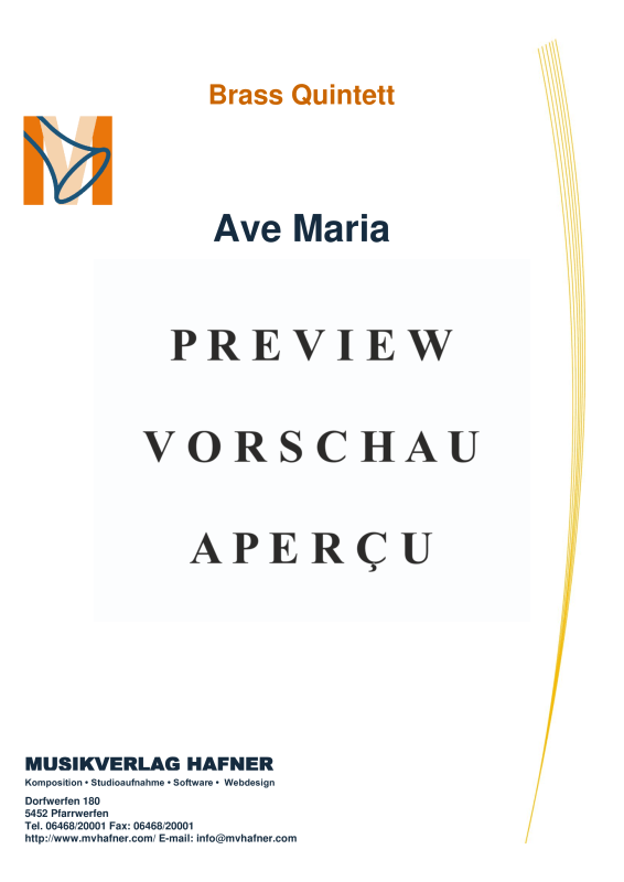 Produktgalerie: Seite 4 von 11 Ave Maria, , (Blechbläser Quintett)