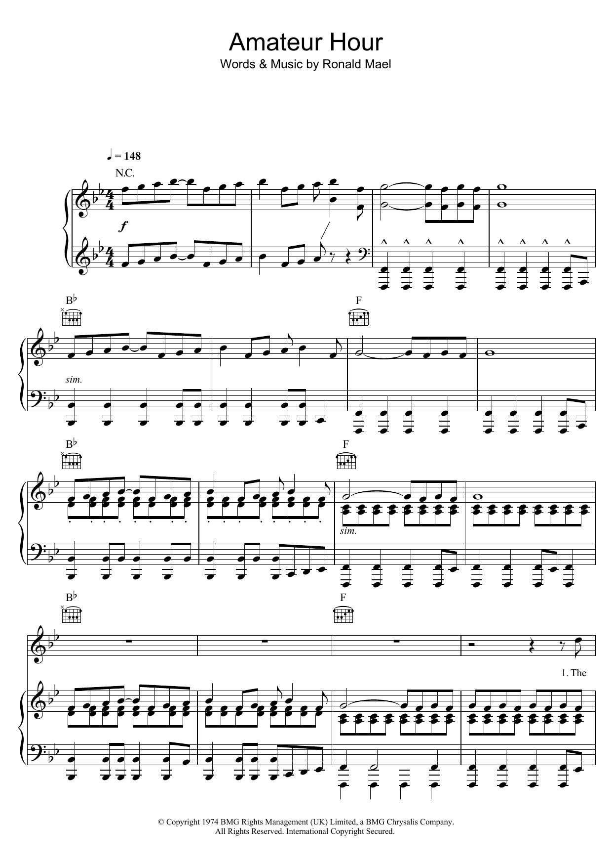 Produktgalerie: Seite 1 von 1 Amateur Hour, Sparks, Gesang, Gitarre, Klavier