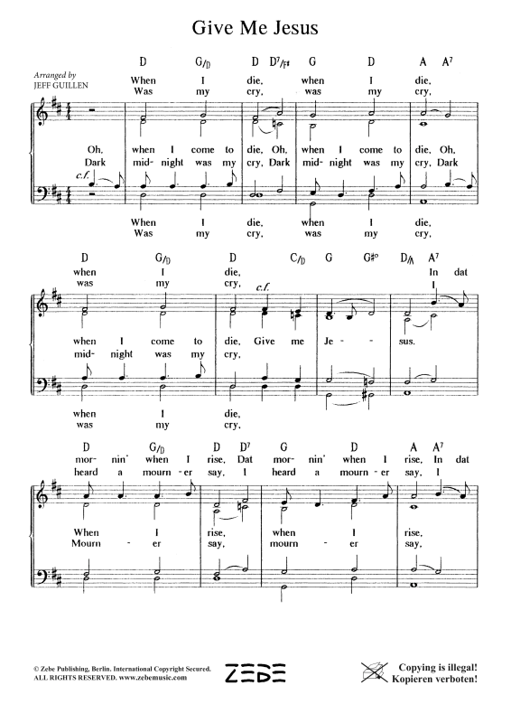 Produktgalerie: Seite 1 von 4 Give Me Jesus, , Gemischter Chor