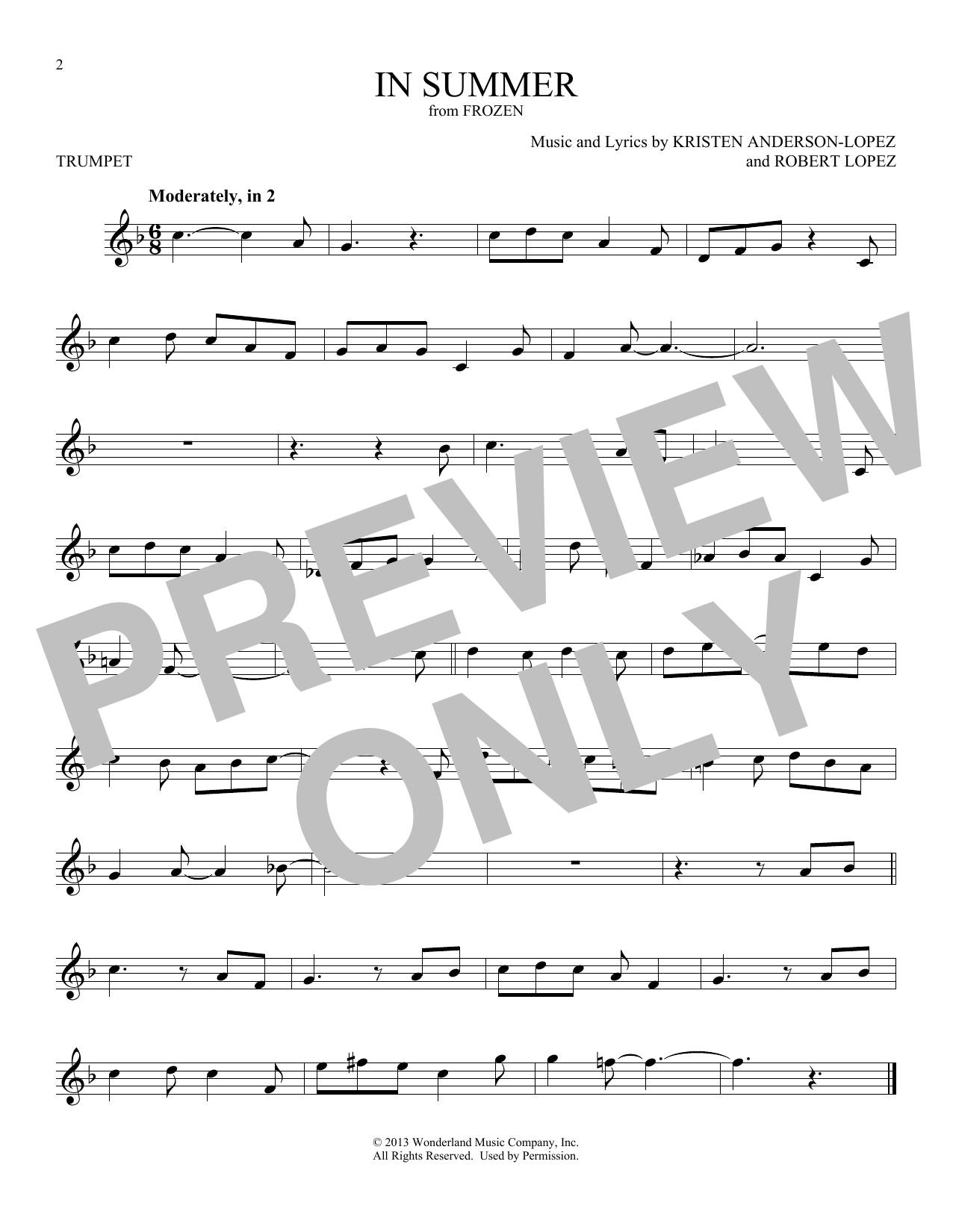 Produktgalerie: Seite 1 von 1 In Summer (from Frozen), Josh Gad, Trompete