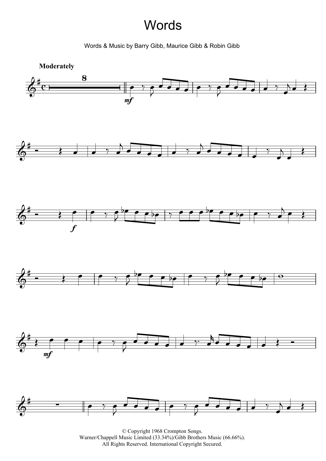 Product gallery: Page 1 of 1 Words, Bee Gees