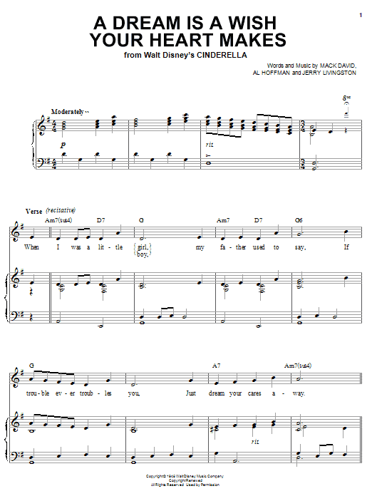 Produktbild zu: A Dream Is A Wish Your Heart Makes (from Cinderella)