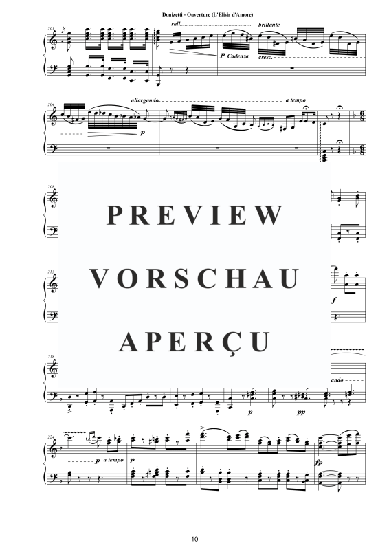 Produktgalerie: Seite 11 von 11 Ouvertüre aus der Liebestrank - Piano Version, , Klavier Solo