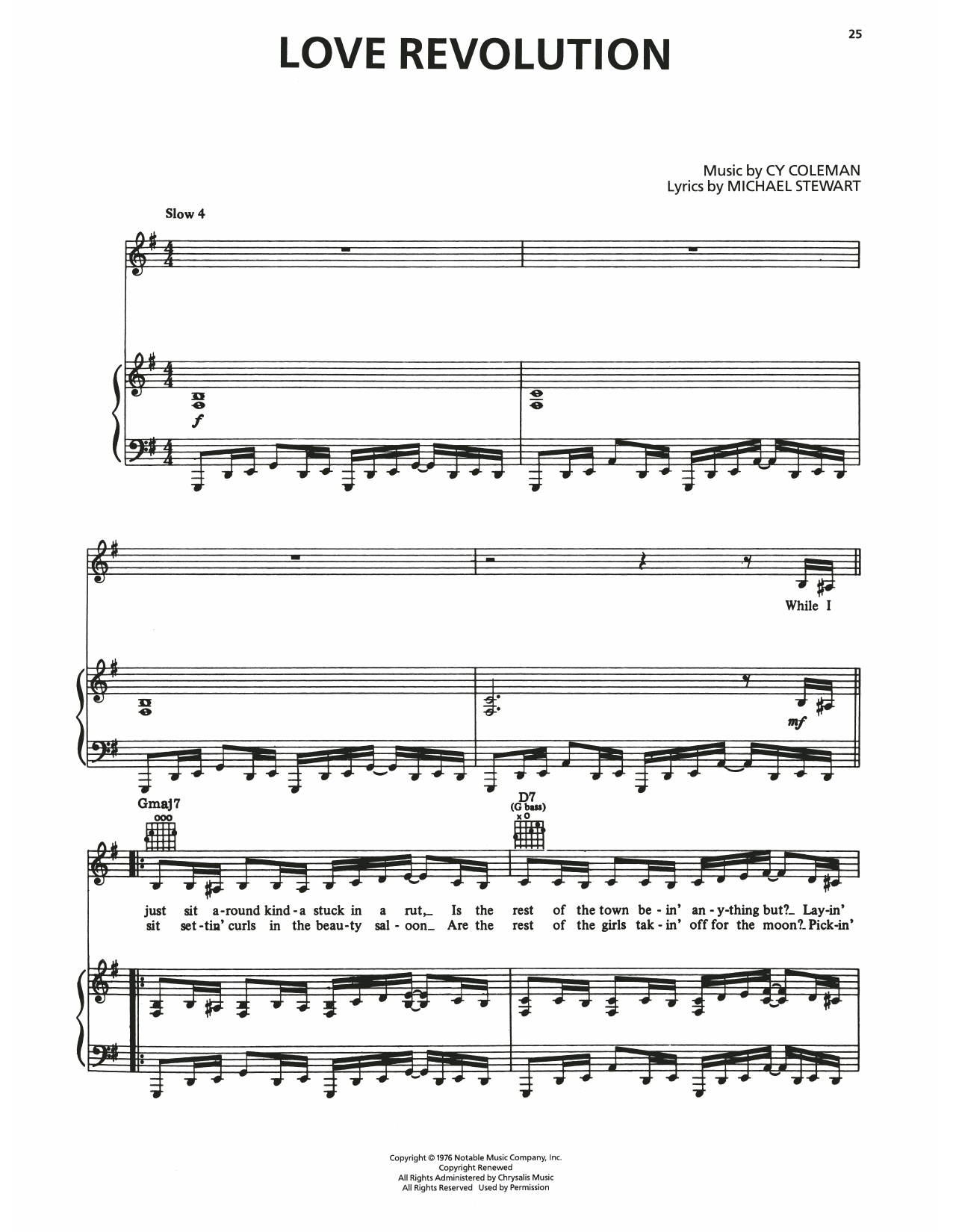 Produktgalerie: Seite 1 von 1 Love Revolution (from I Love My Wife), Cy Coleman, Gesang, Gitarre, Klavier