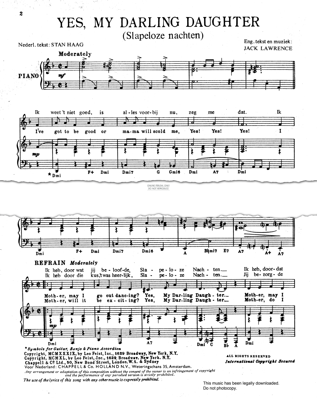 Product gallery: Page 1 of 1 Yes, My Darling Daughter, Jack Lawrence