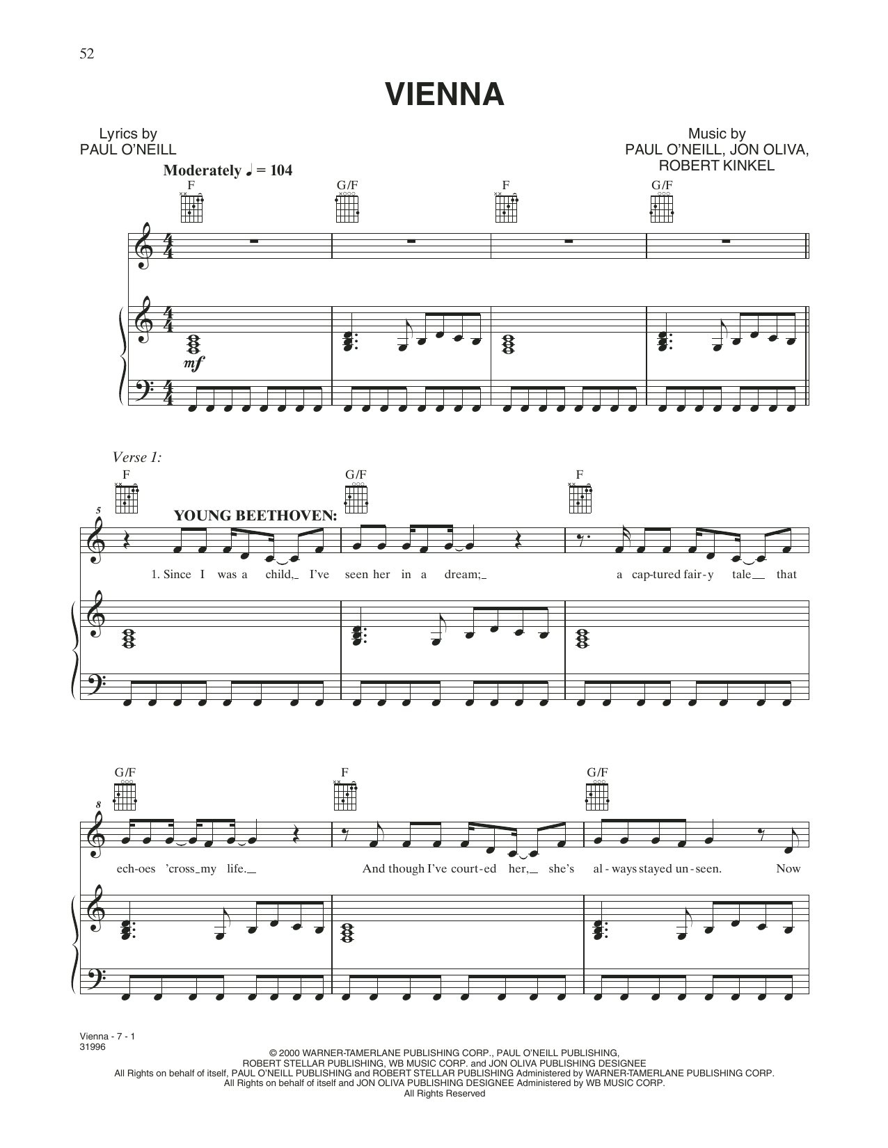 Produktgalerie: Seite 1 von 1 Vienna, Trans-Siberian Orchestra, Gesang, Gitarre, Klavier