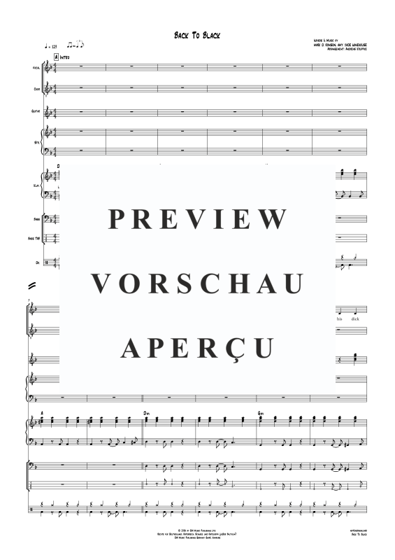 Produktgalerie: Seite 2 von 11 Back To Black, Winhouse, Amy, Combo Band mit Solo Gesang, Chor und Synthie-Streicher