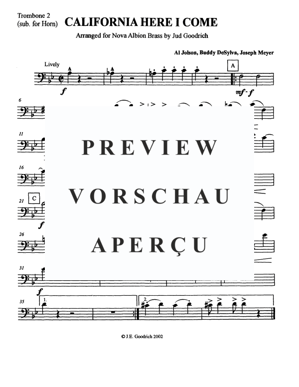Product gallery: Page 10 of 10 California, Here I Come, , Brass Quintet