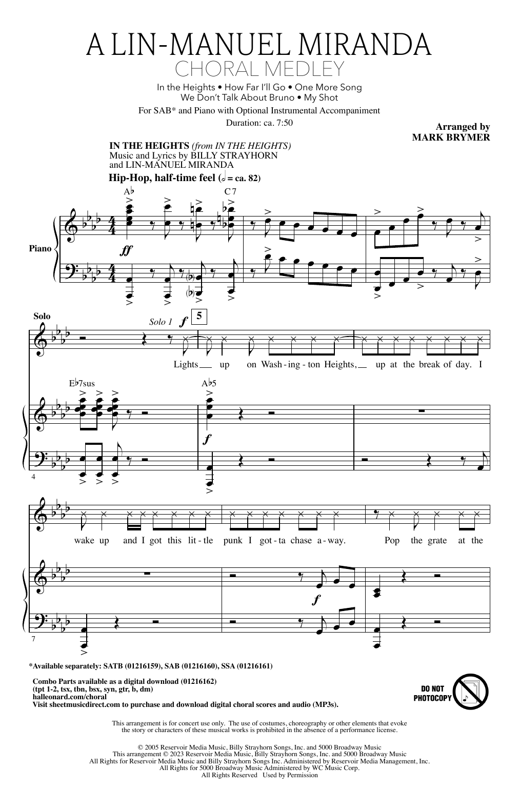 Product picture to: A Lin-Manuel Miranda Choral Medley (arr. Mark Brymer)