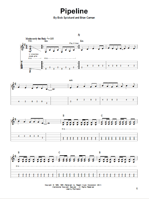 Produktgalerie: Seite 1 von 1 Pipeline, The Ventures, Gitarre