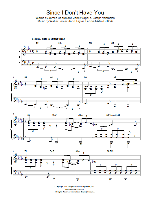 Product gallery: Page 1 of 1 Since I Don't Have You, The Skyliners