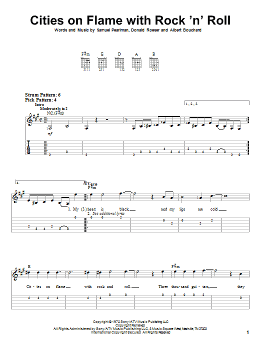 Produktgalerie: Seite 1 von 1 Cities On Flame With Rock 'N' Roll, Blue Oyster Cult, Gitarre