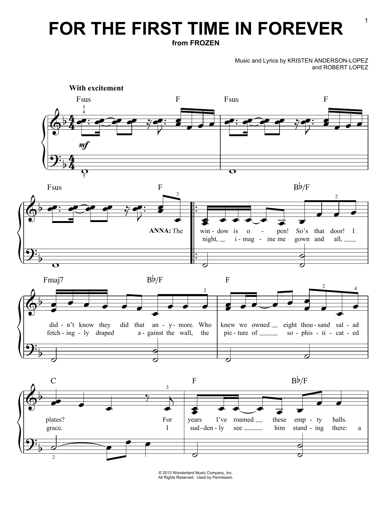 Produktbild zu: For The First Time In Forever (from Frozen)