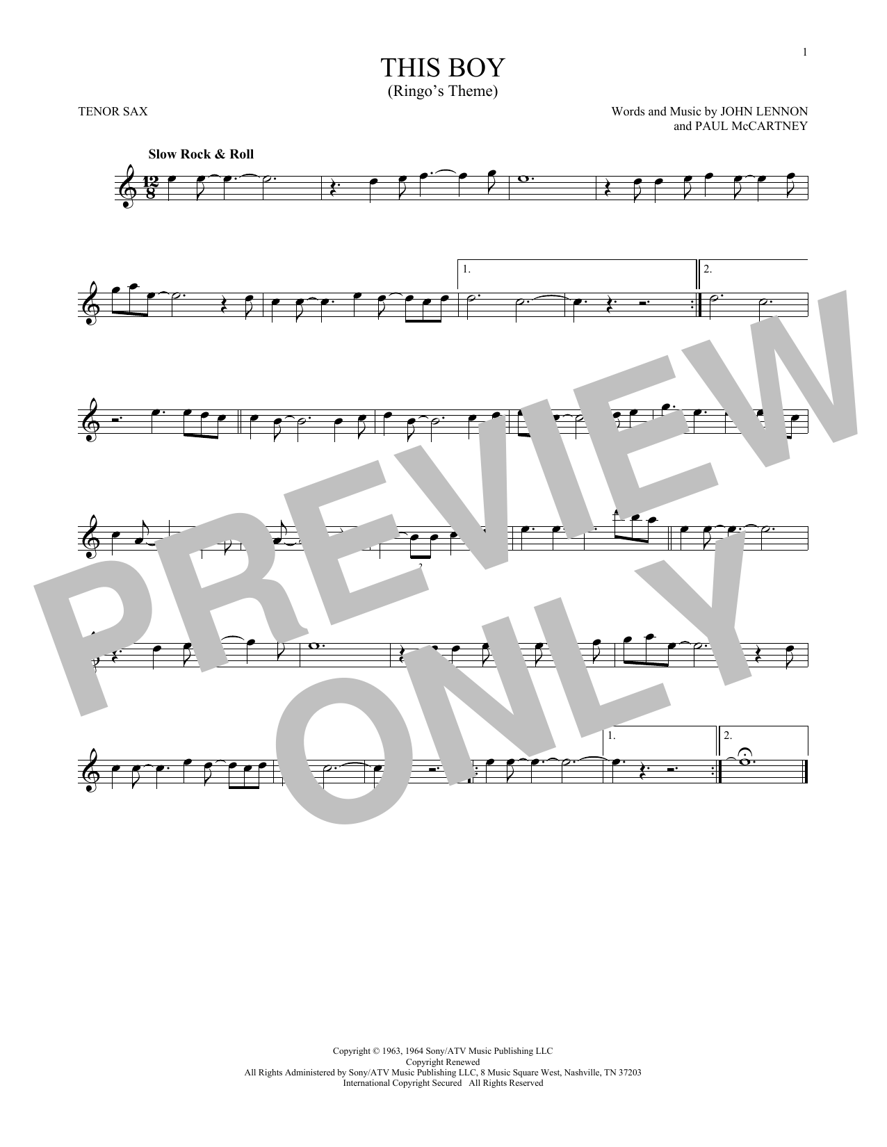 Product gallery: Page 1 of 1 This Boy (Ringo's Theme), The Beatles