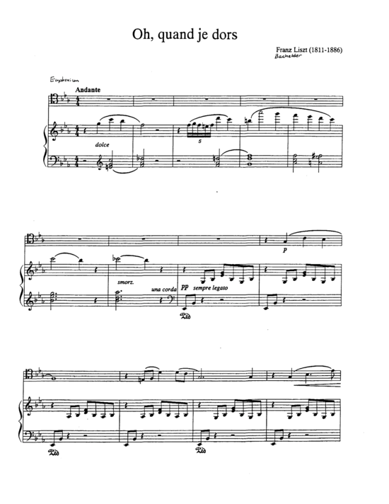 Product picture to: Oh, Quand je Dors Franz Liszt
