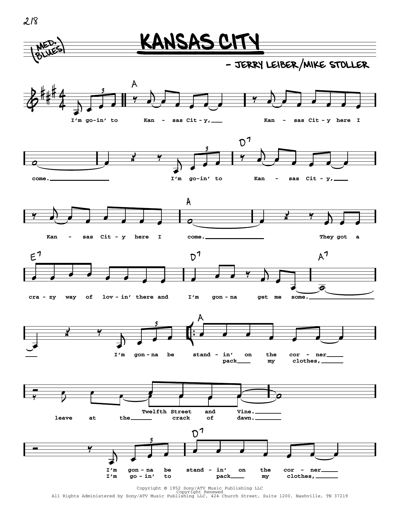 Produktbild zu: Kansas City (Low Voice)