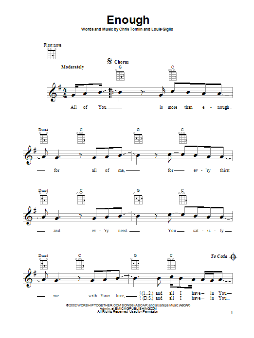 Product gallery: Page 1 of 1 Enough, Chris Tomlin