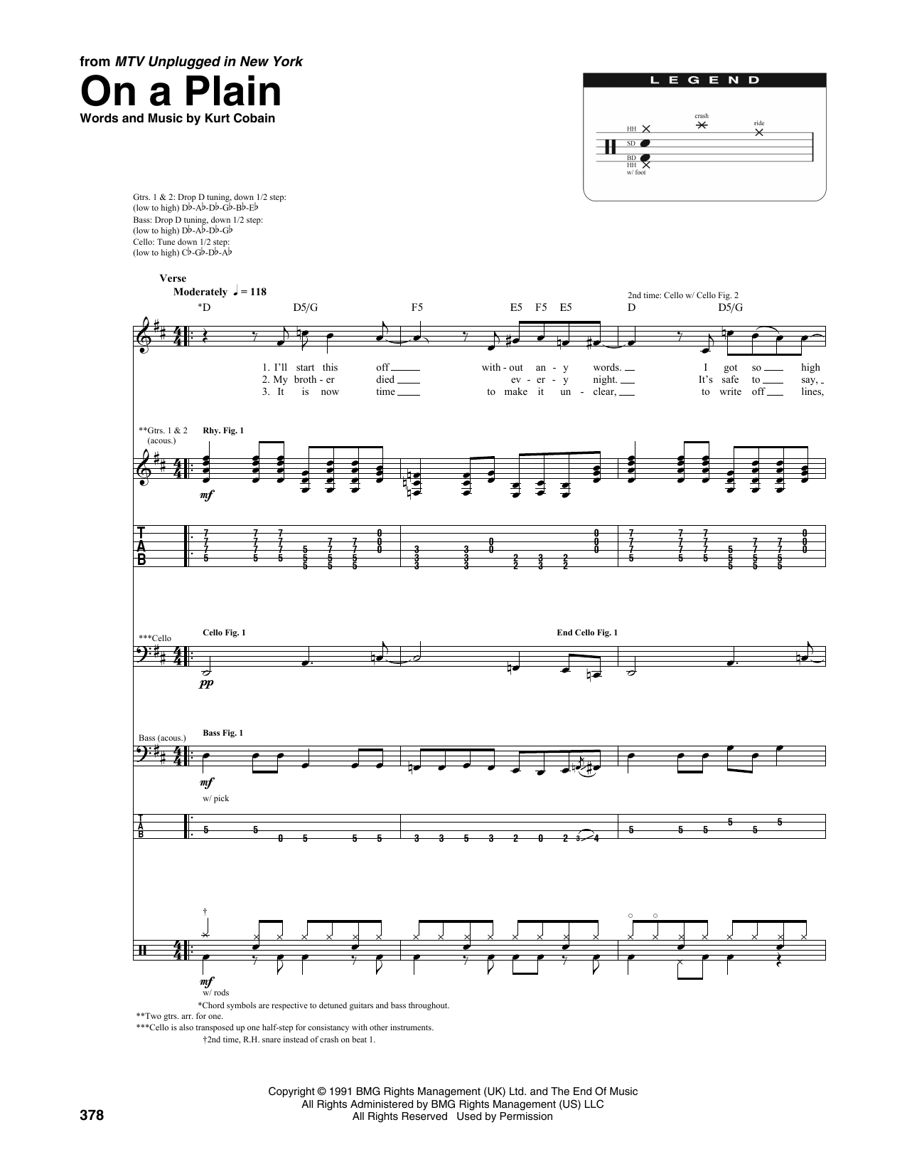 Produktgalerie: Seite 1 von 1 On A Plain (from MTV Unplugged in New York), Nirvana