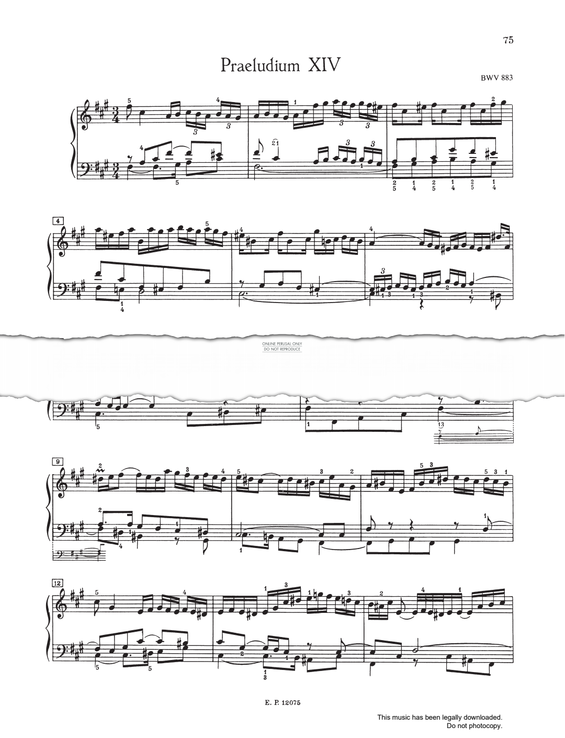 Produktbild zu: Prelude And Fugue No.14 in F# minor, BWV 883 (from 'The Well-Tempered Klavier Book II')
