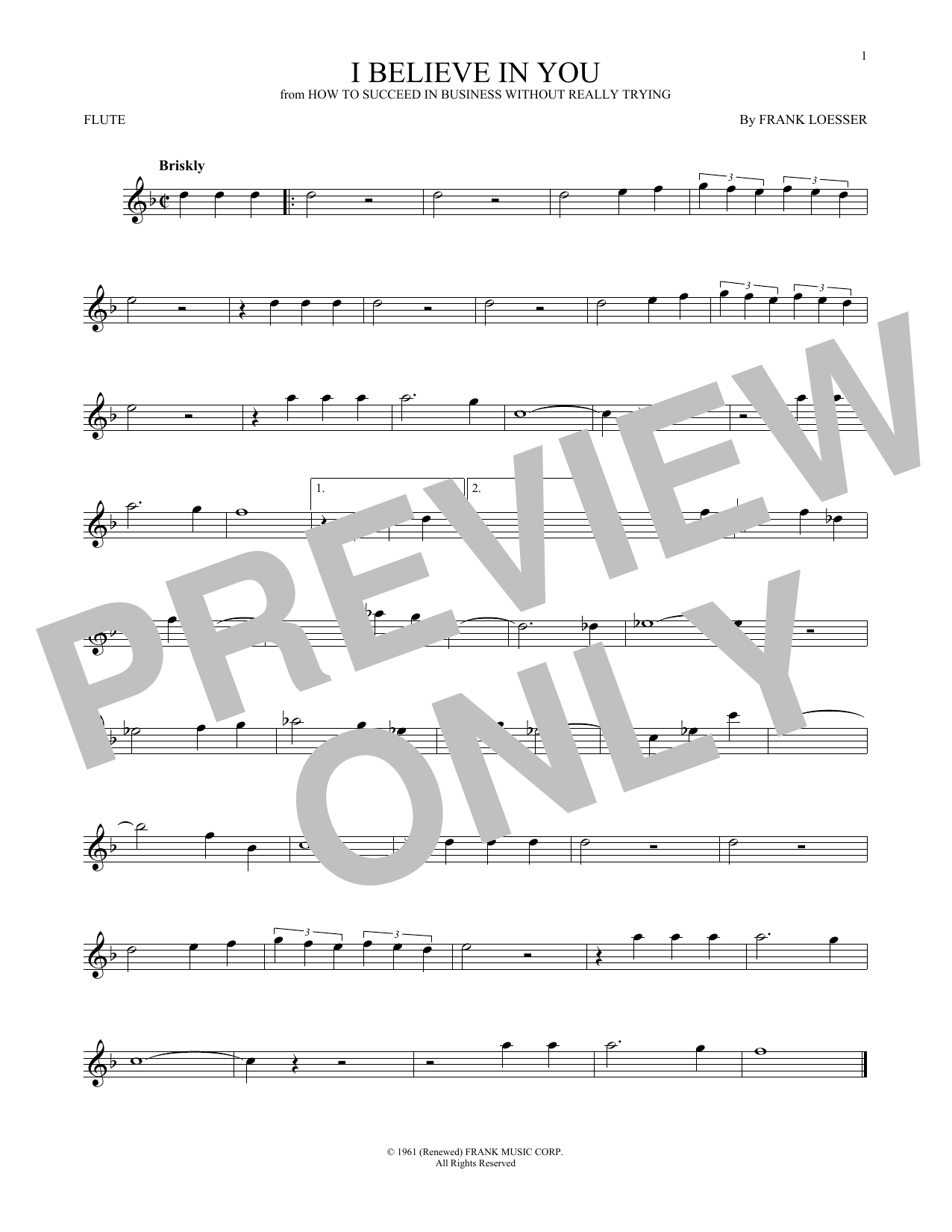 Product gallery: Page 1 of 1 I Believe In You, Frank Loesser