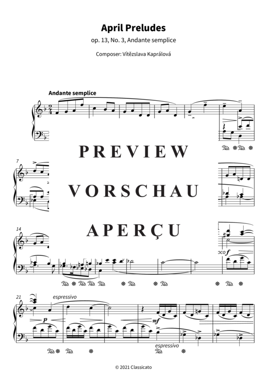 Product gallery: Page 4 of 5 April Preludes - op. 13, No. 3, Andante semplice , , Piano Solo